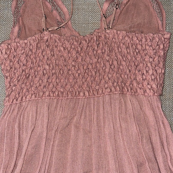 Free People Black Adella Lace Dress in Rose color size Small. Asymmetric hem - Picture 8 of 16